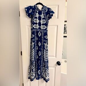 Sea New York Navy and White Midi Dress